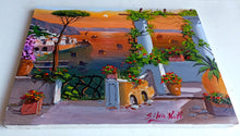 Load image into Gallery viewer, Amalfi painting, by Silvio Valli painter &quot;Sunset from the terrace&quot;,Italian painting,Amalfitan Coast
