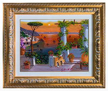 Load image into Gallery viewer, Amalfi painting, by Silvio Valli painter &quot;Sunset from the terrace&quot;,Italian painting,Amalfitan Coast
