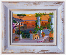 Load image into Gallery viewer, Amalfi painting, by Silvio Valli painter &quot;Sunset from the terrace&quot;,Italian painting,Amalfitan Coast
