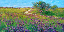 Load image into Gallery viewer, Tuscany painting by Gino Masini &quot;ris field landscape&quot; original artwork Italy Toscana countryside
