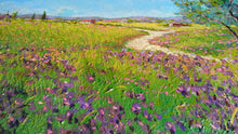 Load image into Gallery viewer, Tuscany painting by Gino Masini &quot;ris field landscape&quot; original artwork Italy Toscana countryside
