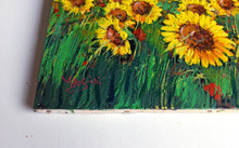 Load image into Gallery viewer, Tuscany painting by Gino Masini &quot;Country path with sunflowers&quot; landscape original artwork Italy Toscana
