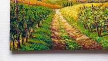 Load image into Gallery viewer, Tuscany painting by Gino Masini &quot;Road between the vineyard&quot; landscape original artwork Italy Toscana
