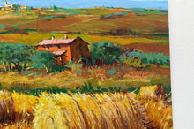 Load image into Gallery viewer, Tuscany painting by Gino Masini &quot;Summer countryside&quot; landscape original artwork Italy Toscana
