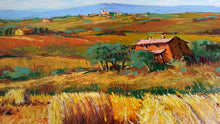 Load image into Gallery viewer, Tuscany painting by Gino Masini &quot;Summer countryside&quot; landscape original artwork Italy Toscana
