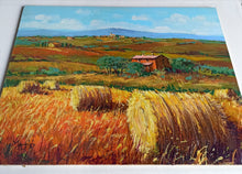 Load image into Gallery viewer, Tuscany painting by Gino Masini &quot;Summer countryside&quot; landscape original artwork Italy Toscana
