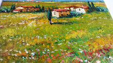 Load image into Gallery viewer, Tuscany painting by Gino Masini &quot;Spring countryside&quot; original artwork Italy Toscana landscape
