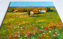 Load image into Gallery viewer, Tuscany painting by Gino Masini &quot;Spring countryside&quot; original artwork Italy Toscana landscape
