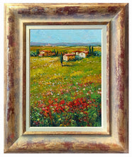 Load image into Gallery viewer, Tuscany painting by Gino Masini &quot;Spring countryside&quot; original artwork Italy Toscana landscape
