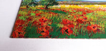 Load image into Gallery viewer, Tuscany painting by Gino Masini &quot;Field of poppies&quot; landscape original Italian painter Toscana
