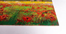 Load image into Gallery viewer, Tuscany painting by Gino Masini &quot;Field of poppies&quot; landscape original Italian painter Toscana
