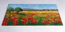 Load image into Gallery viewer, Tuscany painting by Gino Masini &quot;Field of poppies&quot; landscape original Italian painter Toscana
