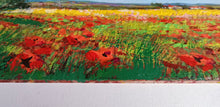 Load image into Gallery viewer, Tuscany painting by Gino Masini &quot;Field of poppies&quot; landscape original Italian painter Toscana
