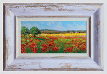 Load image into Gallery viewer, Tuscany painting by Gino Masini &quot;Field of poppies&quot; landscape original Italian painter Toscana
