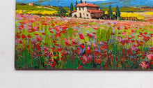 Load image into Gallery viewer, Tuscany painting by Gino Masini &quot;Flowery landscape&quot; original artwork Italy Toscana
