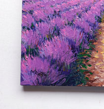 Load image into Gallery viewer, Tuscany painting by Gino Masini &quot;The lavender road&quot; original artwork Italy Toscana landscape
