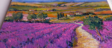 Load image into Gallery viewer, Tuscany painting by Gino Masini &quot;The lavender road&quot; original artwork Italy Toscana landscape
