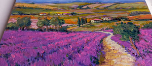 Tuscany painting by Gino Masini "The lavender road" original artwork Italy Toscana landscape