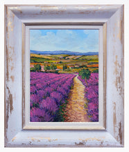 Load image into Gallery viewer, Tuscany painting by Gino Masini &quot;The lavender road&quot; original artwork Italy Toscana landscape
