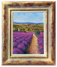 Load image into Gallery viewer, Tuscany painting by Gino Masini &quot;The lavender road&quot; original artwork Italy Toscana landscape
