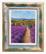 Load image into Gallery viewer, Tuscany painting by Gino Masini &quot;The lavender road&quot; original artwork Italy Toscana landscape
