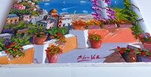 Load image into Gallery viewer, Positano painting, by Silvio Valli painter &quot;Flowering on the coast&quot;,Italian painting,Amalfitan Coast
