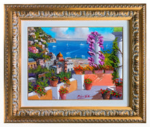 Load image into Gallery viewer, Positano painting, by Silvio Valli painter &quot;Flowering on the coast&quot;,Italian painting,Amalfitan Coast
