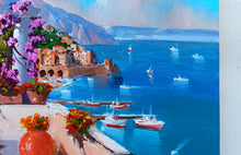 Load image into Gallery viewer, Amalfi painting, by Italian painter Silvio Valli &quot;Flowered house on the sea&quot; ,Italian painting,Amalfitan Coast
