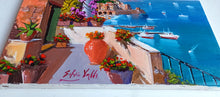 Load image into Gallery viewer, Amalfi painting, by Italian painter Silvio Valli &quot;Flowered house on the sea&quot; ,Italian painting,Amalfitan Coast
