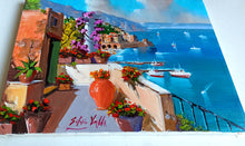 Load image into Gallery viewer, Amalfi painting, by Italian painter Silvio Valli &quot;Flowered house on the sea&quot; ,Italian painting,Amalfitan Coast
