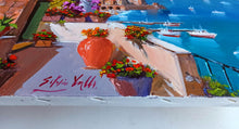 Load image into Gallery viewer, Amalfi painting, by Italian painter Silvio Valli &quot;Flowered house on the sea&quot; ,Italian painting,Amalfitan Coast
