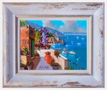 Load image into Gallery viewer, Amalfi painting, by Italian painter Silvio Valli &quot;Flowered house on the sea&quot; ,Italian painting,Amalfitan Coast
