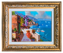 Load image into Gallery viewer, Amalfi painting, by Italian painter Silvio Valli &quot;Flowered house on the sea&quot; ,Italian painting,Amalfitan Coast
