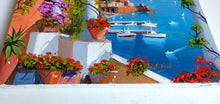 Load image into Gallery viewer, Amalfi painting, by Silvio Valli painter &quot;Seaside with flowers&quot;,Italian painting,Amalfitan Coast
