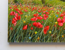 Load image into Gallery viewer, Tuscany painting landscape by Raimondo Pacini &quot;Hill with flowers field&quot; Toscana artwork impressionist oil canvas
