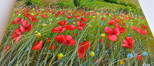 Tuscany painting landscape by Raimondo Pacini "Hill with flowers field" Toscana artwork impressionist oil canvas