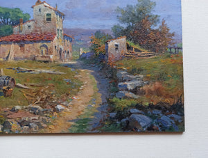 Tuscany painting Claudio Pallini painter "Towards the country house" artwork oil landscape Italy Toscana
