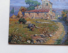 Load image into Gallery viewer, Tuscany painting Claudio Pallini painter &quot;Towards the country house&quot; artwork oil landscape Italy Toscana
