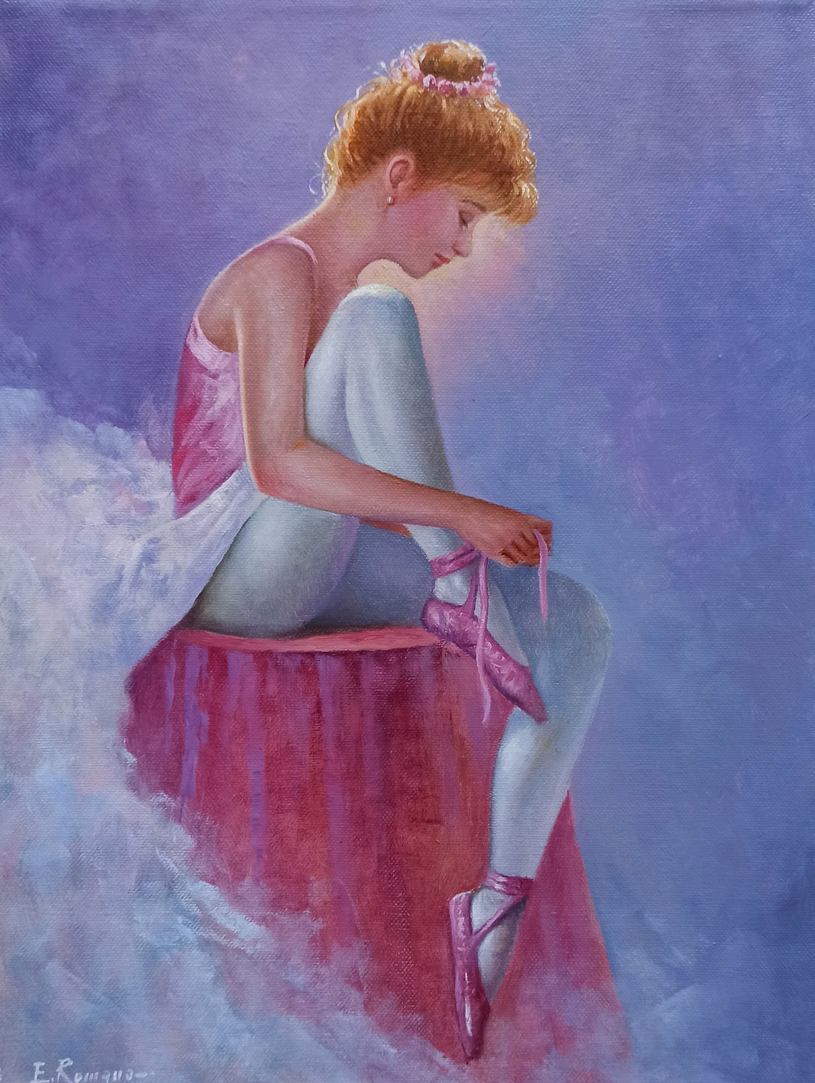 Ballet dancer painting by Eva Romano painter 