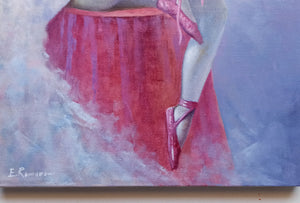 Ballet dancer painting by Eva Romano painter "Ballerina" oil original Italian artwork