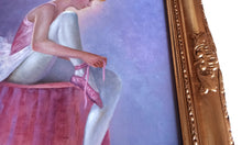 Load image into Gallery viewer, Ballet dancer painting by Eva Romano painter &quot;Ballerina&quot; oil original Italian artwork
