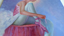 Load image into Gallery viewer, Ballet dancer painting by Eva Romano painter &quot;Ballerina&quot; oil original Italian artwork
