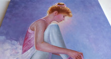 Load image into Gallery viewer, Ballet dancer painting by Eva Romano painter &quot;Ballerina&quot; oil original Italian artwork
