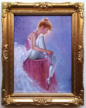 Load image into Gallery viewer, Ballet dancer painting by Eva Romano painter &quot;Ballerina&quot; oil original Italian artwork
