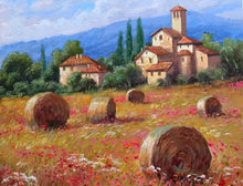 Load image into Gallery viewer, Tuscany painting by Domenico Ronca painter &quot;A summer day&quot;,Italian painter,Toscana landscape
