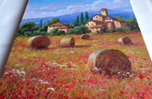 Load image into Gallery viewer, Tuscany painting by Domenico Ronca painter &quot;A summer day&quot;,Italian painter,Toscana landscape
