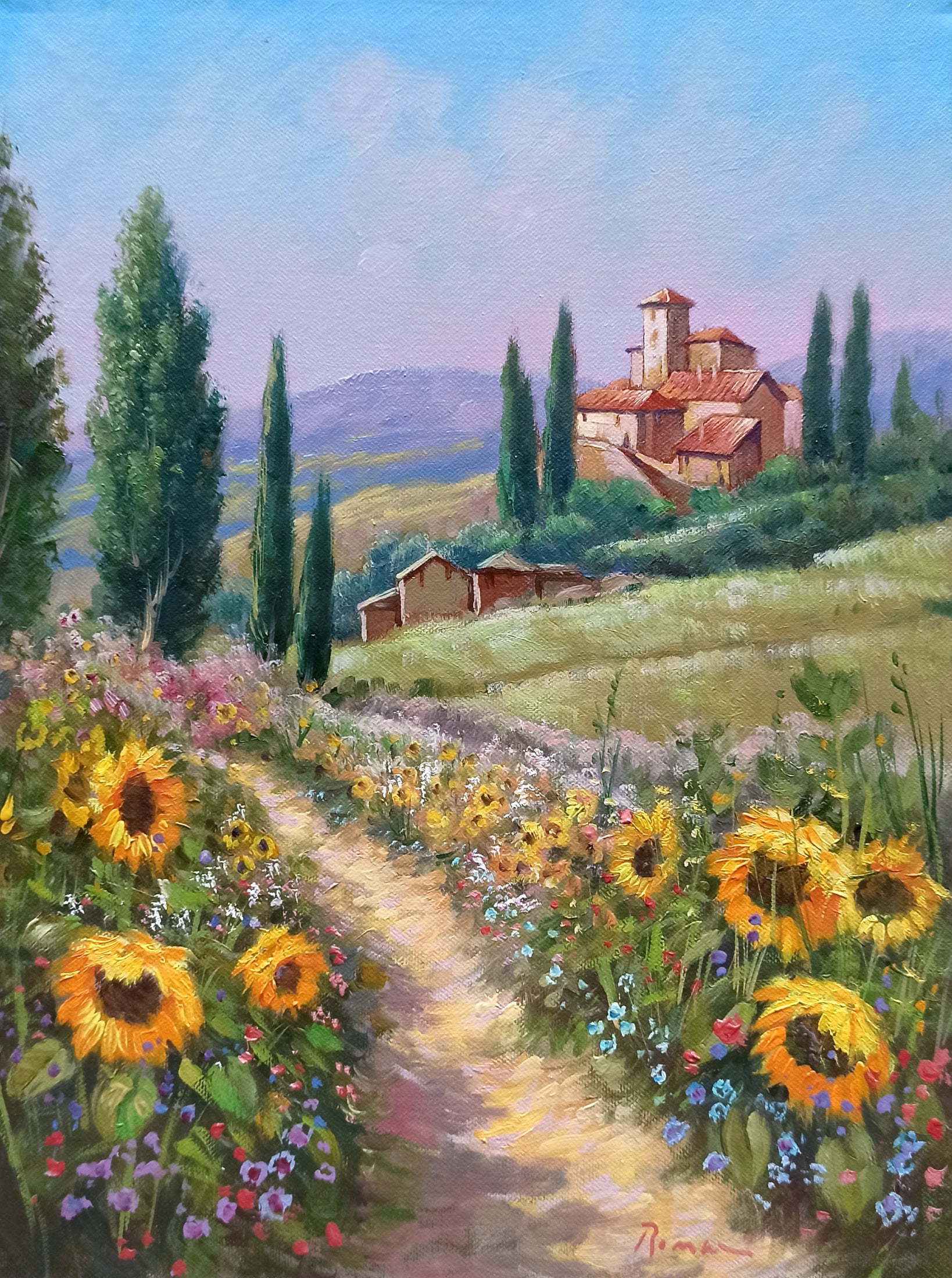 Tuscany painting by Domenico Ronca painter 