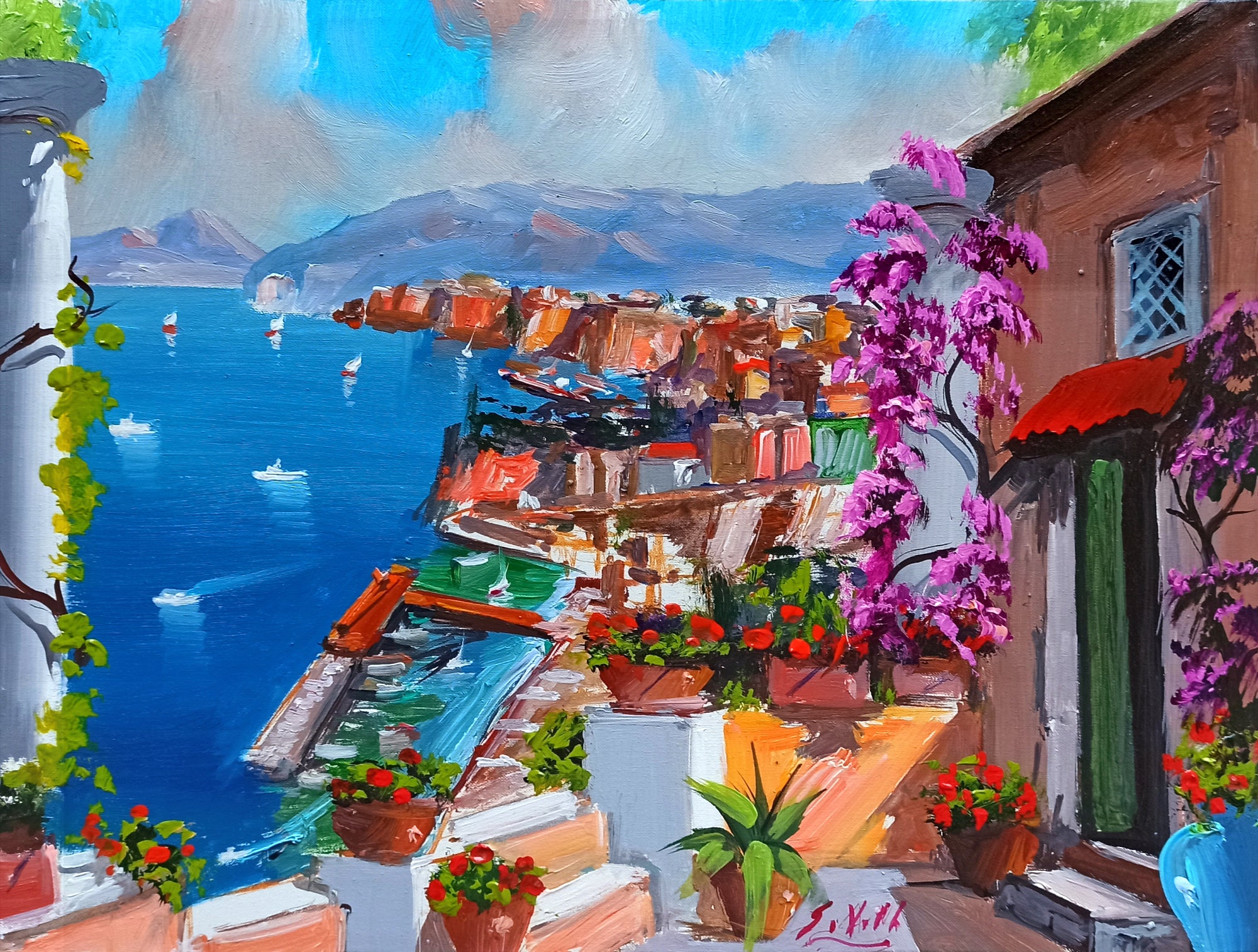 Sorrento painting, by Silvio Valli painter 