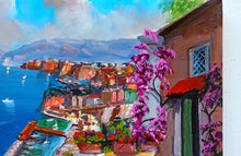 Load image into Gallery viewer, Sorrento painting, by Silvio Valli painter &quot;Pointview of the gulf&quot;,Italian painting,Italy seaside
