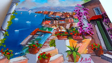 Load image into Gallery viewer, Sorrento painting, by Silvio Valli painter &quot;Pointview of the gulf&quot;,Italian painting,Italy seaside
